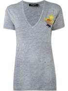 Dsquared2 V-neck T-shirt, Women's, Size: Xs, Grey, Cotton/viscose