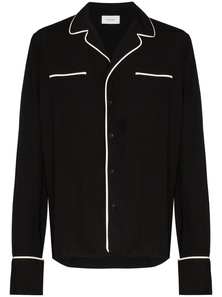 Rhude Embroidered Pyjama-style Shirt - Black