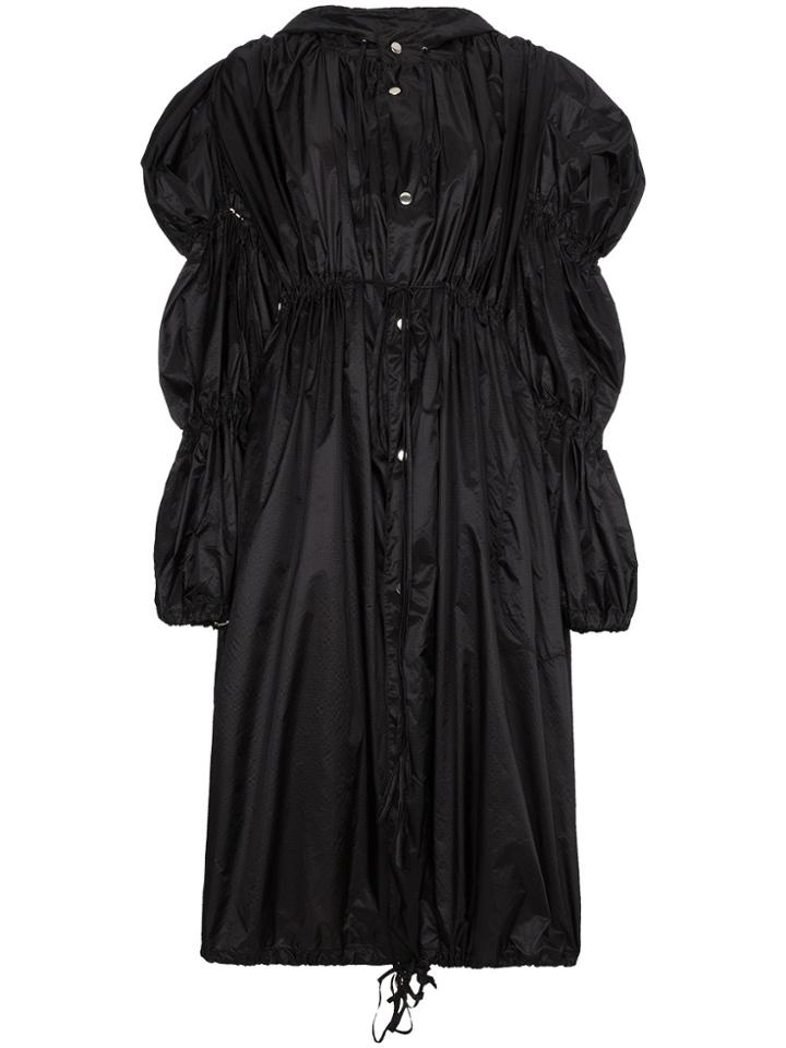 Blindness Oversized Puff Shoulder Coat - Black