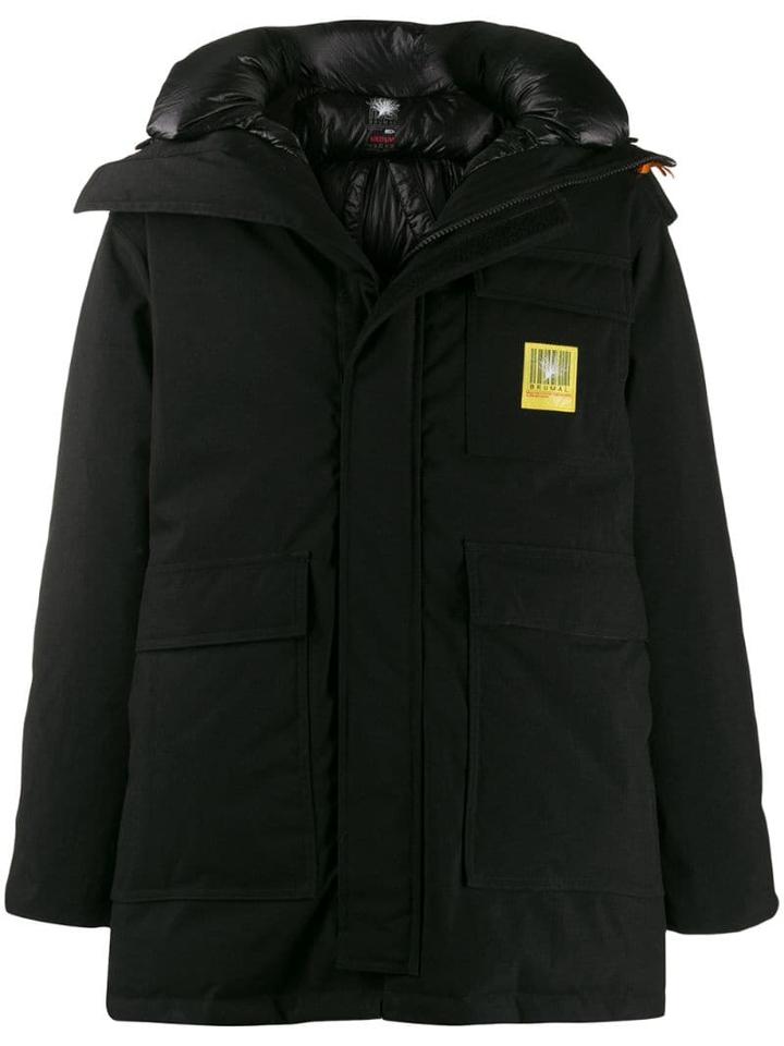 Brumal Hooded Down Parka Coat - Black