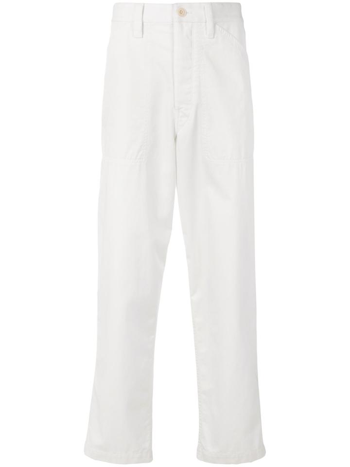 Lemaire Cropped Loose Fit Trousers - White