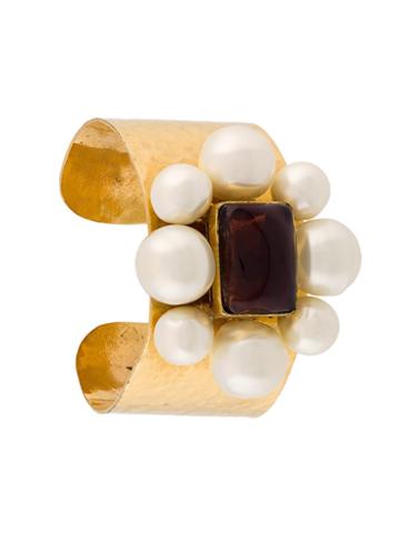 Chanel Vintage Hamered Gripoix Cuff