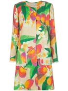 Isolda - Printed Coat - Women - Linen/flax - 38, Orange, Linen/flax