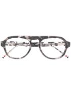Thom Browne Eyewear Grey Tortoise Glasses