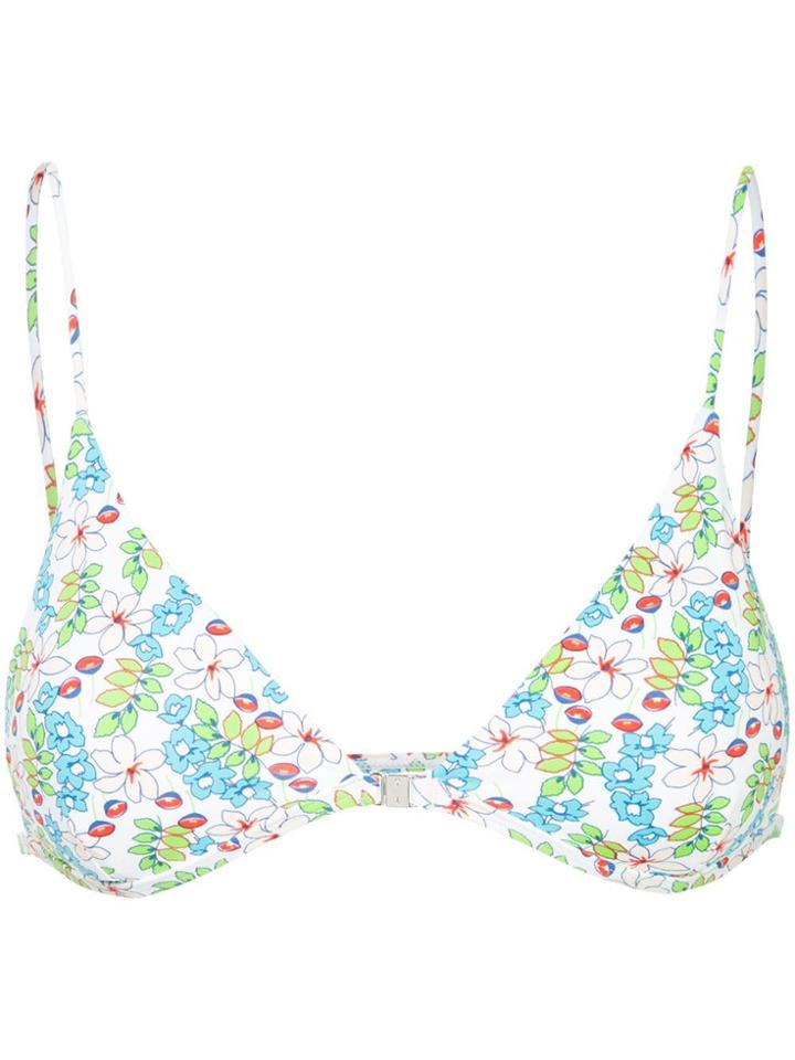 The Upside Floral Printed Bikini Top - White