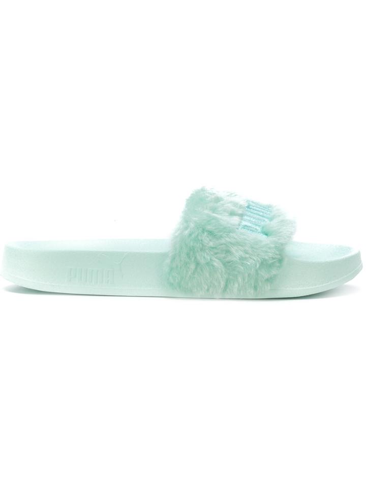 Fenty X Puma Furry Pool Slides - Green