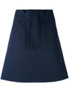 A.p.c. - Kenya Skirt - Women - Cotton/linen/flax - 38, Blue, Cotton/linen/flax