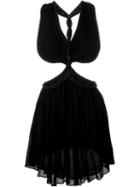 Jay Ahr Rope Trim Cut-out Dress, Women's, Size: 36, Black, Rayon/nylon