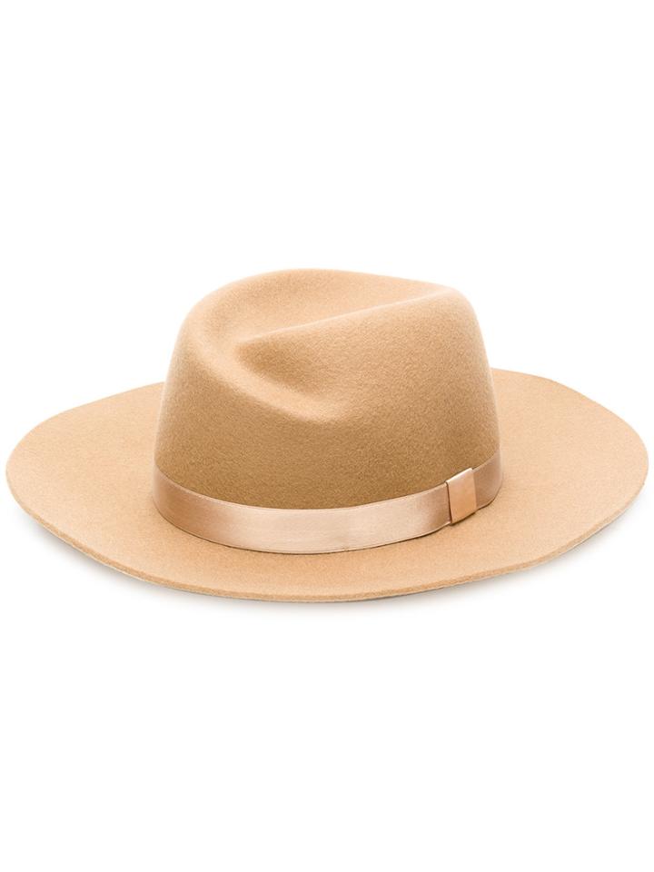 Rag & Bone Strap Fedora Hat - Nude & Neutrals