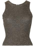 H Beauty & Youth Ribbed Knit Sweater Vest - Brown