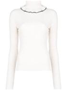 See By Chloé Frilled Turtleneck Jumper - White