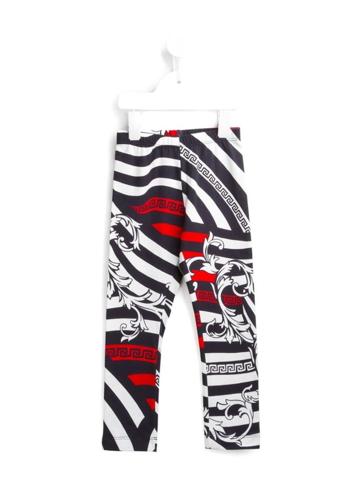 Young Versace Baroque Print Trousers, Girl's, Size: 10 Yrs, Blue
