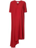 Maison Margiela - Draped Asymmetric Dress - Women - Polyester - 42, Red, Polyester