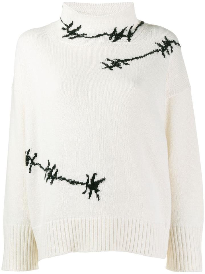 Ermanno Scervino Glass-trim Knit Sweater - White
