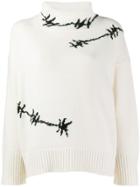Ermanno Scervino Glass-trim Knit Sweater - White