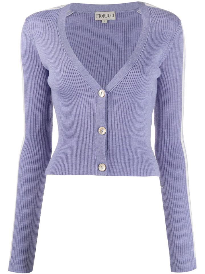 Fiorucci Long-sleeve Fitted Cardigan - Purple