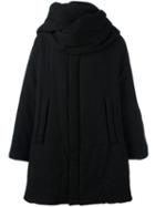 Yohji Yamamoto Scarf Neck Padded Coat, Men's, Size: 4, Black, Polyester/wool