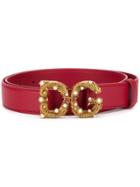 Dolce & Gabbana Logo Plaque Belt - Red