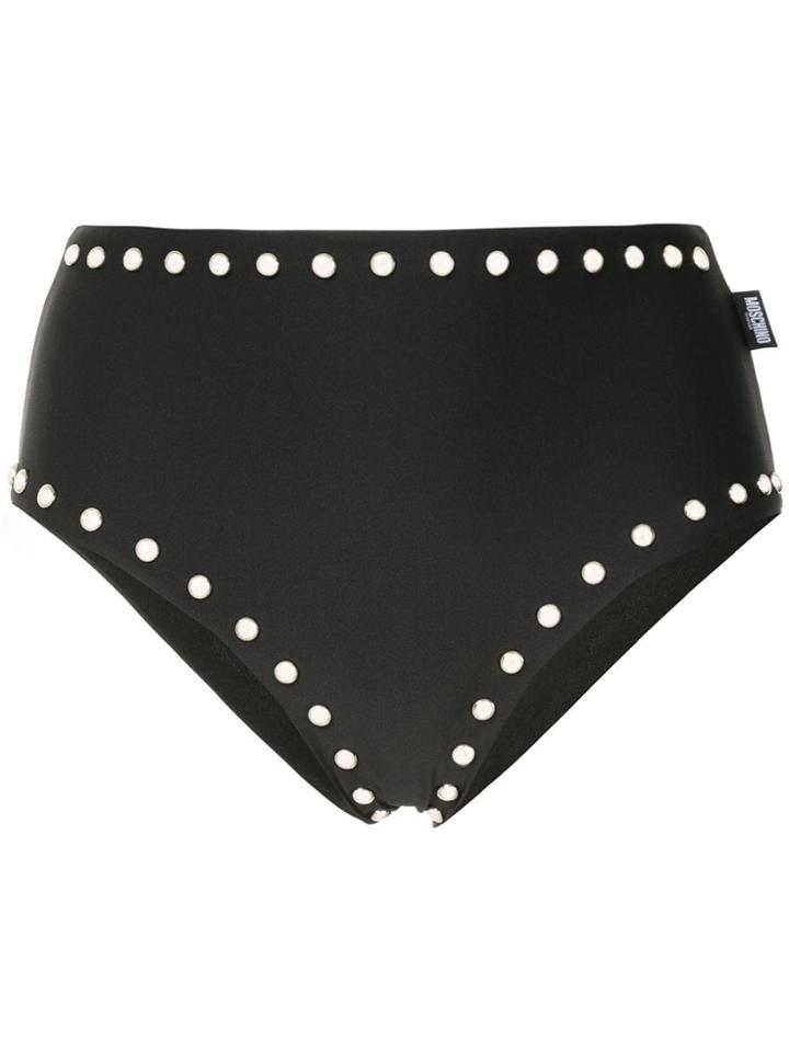 Moschino Stud-embellished Bikini Bottom - Black