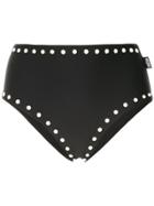 Moschino Stud-embellished Bikini Bottom - Black