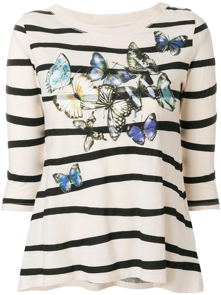 Marc Cain Floral Striped Jumper - Nude & Neutrals
