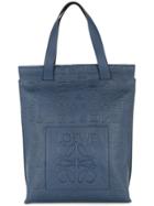 Loewe Logo Embossed Tote - Blue