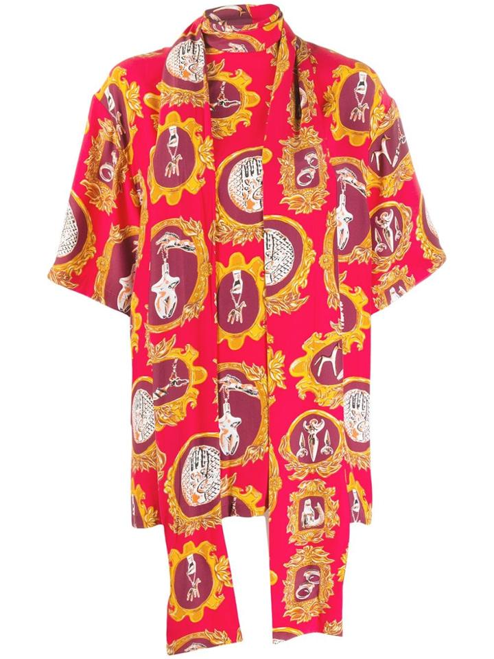 Chloé Printed High Neck Top - Orange