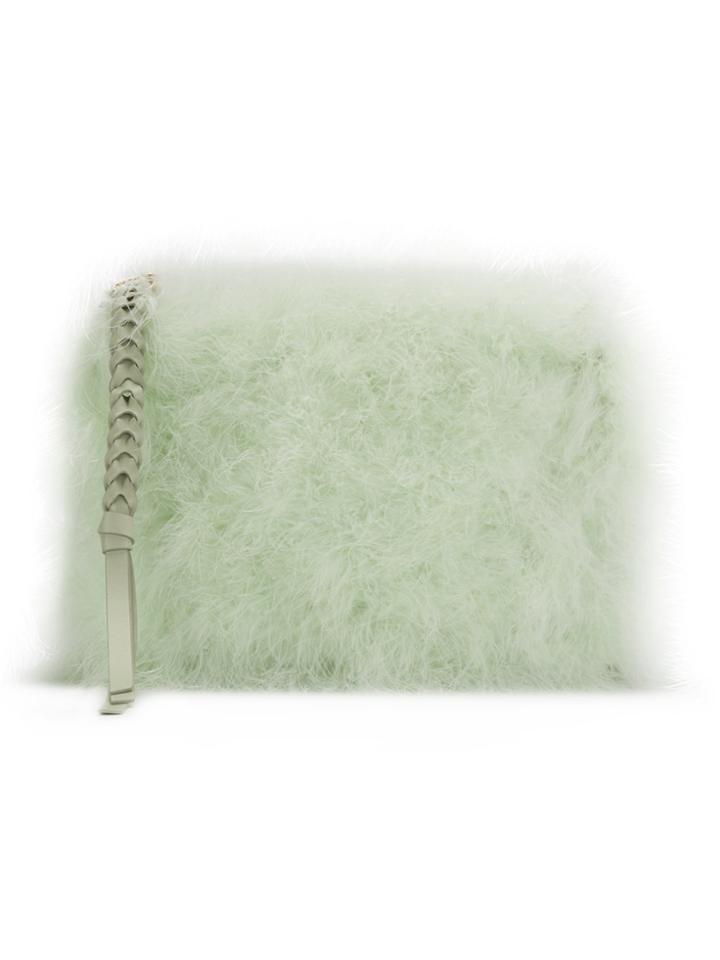 Nina Ricci Feathered Clutch Bag - Green
