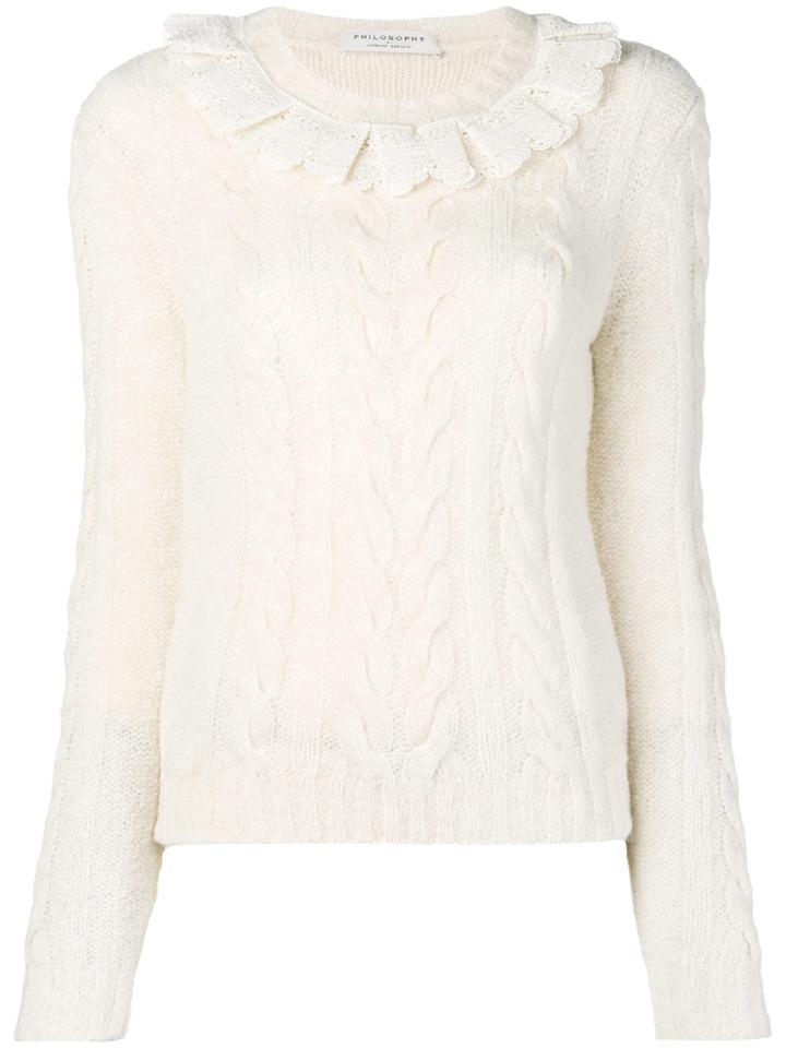 Philosophy Di Lorenzo Serafini Lace Collar Knit Sweater - Nude &