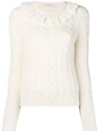 Philosophy Di Lorenzo Serafini Lace Collar Knit Sweater - Nude &