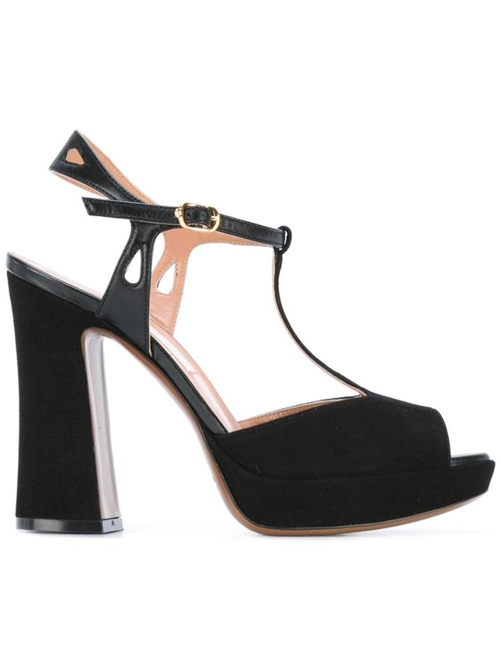 L'autre Chose Chunky Heel Sandals - Black