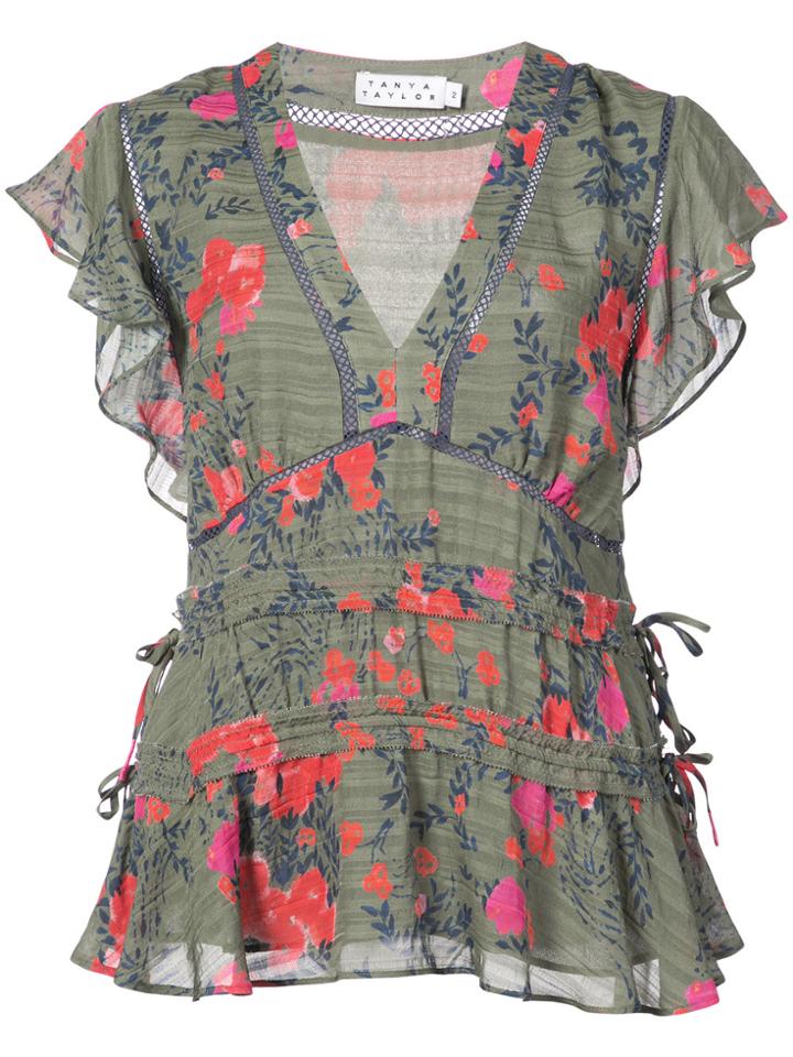 Tanya Taylor Anita Floral Blouse - Green