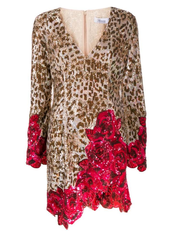 Blumarine Leopard Print Mini Dress - Brown