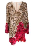 Blumarine Leopard Print Mini Dress - Brown