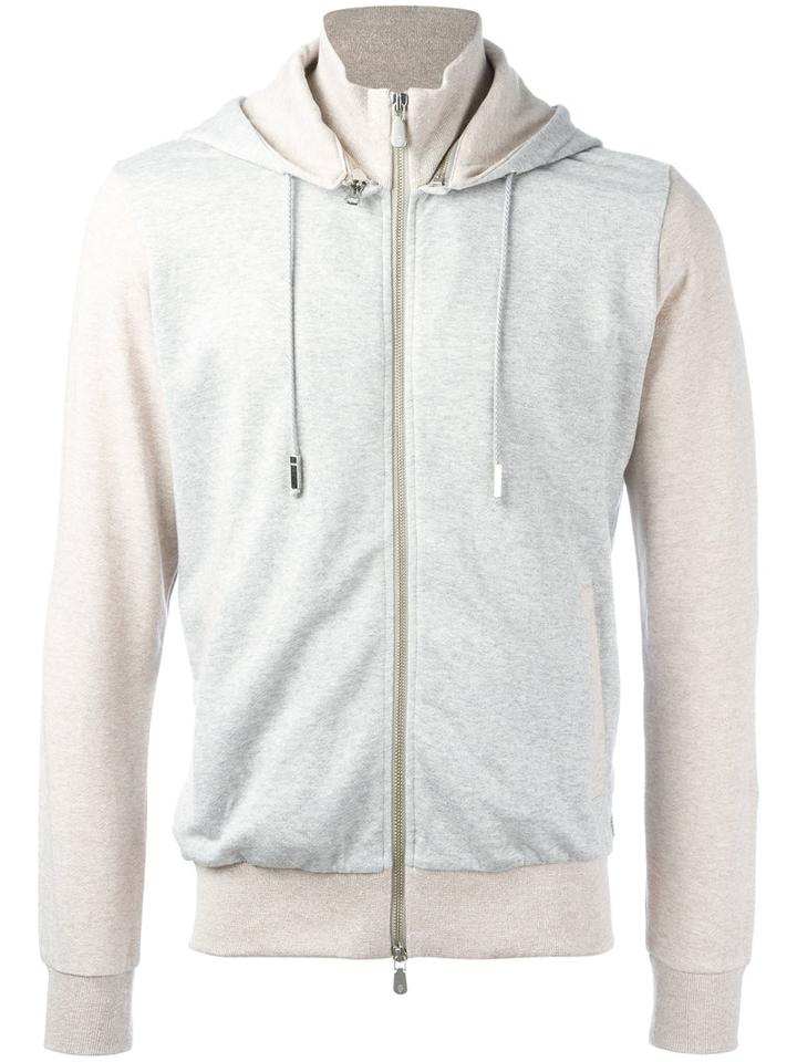 Eleventy Zip Hoodie, Men's, Size: Xxl, Grey, Cotton/linen/flax