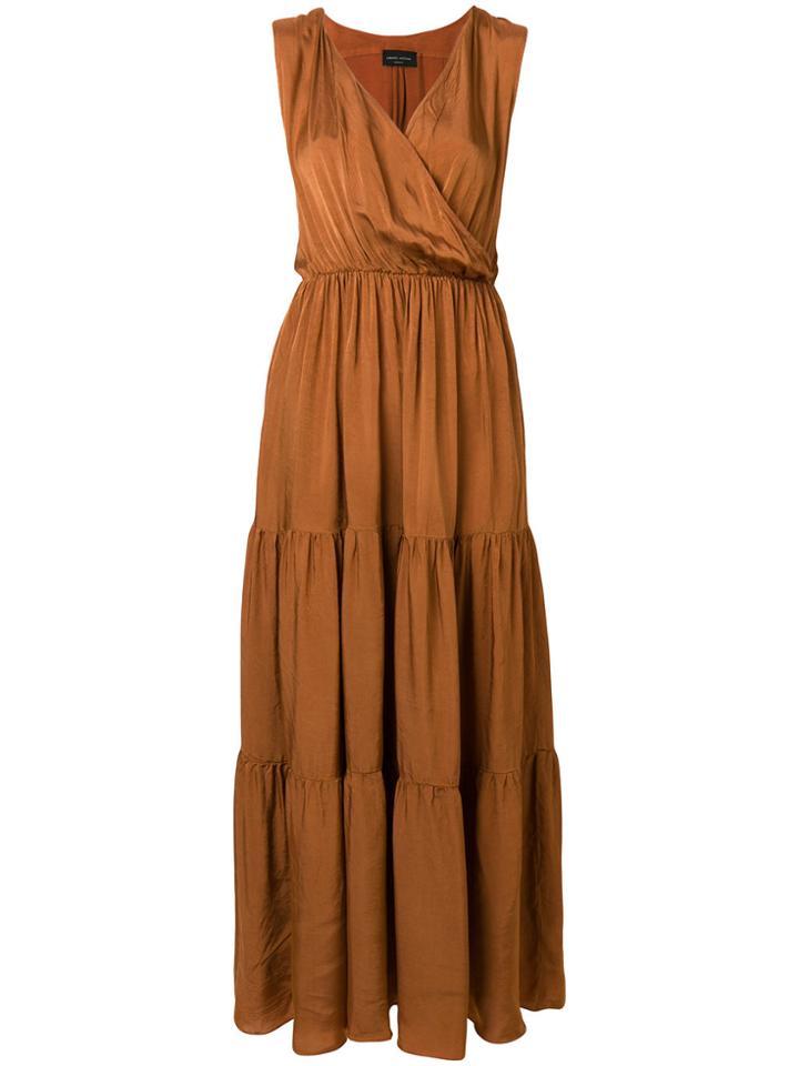 Roberto Collina Sleeveless V-neck Dress - Brown