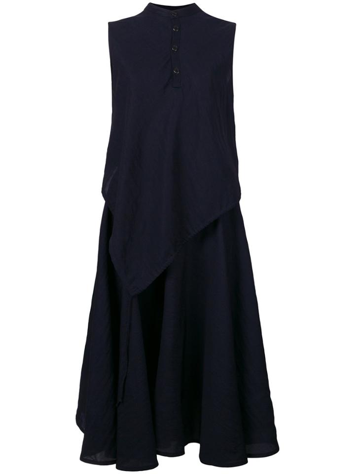 Yohji Yamamoto Vintage Layered Asymmetric Dres - Blue