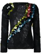 Versace Open Knit Alpine Jumper, Women's, Size: 42, Black, Silk/cashmere/mohair/wool