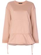 Cédric Charlier Peplum Hoodie - Pink & Purple