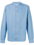 Sunspel Grandad Collar Shirt - Blue