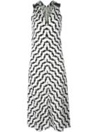 Neil Barrett Printed Midi Dress, Women's, Size: 40, Black, Silk/spandex/elastane/polyurethane