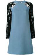 Valentino - Tiger Sequin Dress - Women - Silk/polyamide/virgin Wool - 40, Blue, Silk/polyamide/virgin Wool