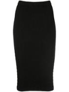 Nicole Miller Ribbed Pencil Skirt - Black