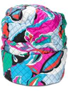 Emilio Pucci Roll Bottom Quilted Hat - Blue