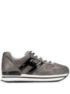 Hogan H222 Metallic Platform Sneakers - Black