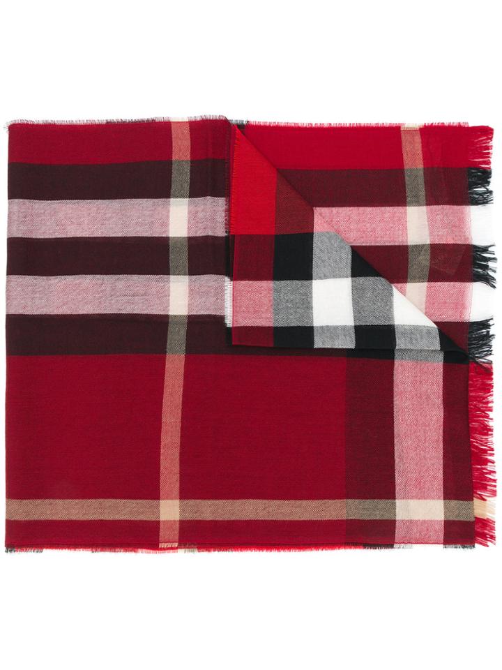Burberry Check Scarf - Red
