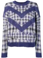 Le Mont St Michel Checked Jumper - Blue