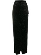 Balmain Glitter Maxi Skirt - Black