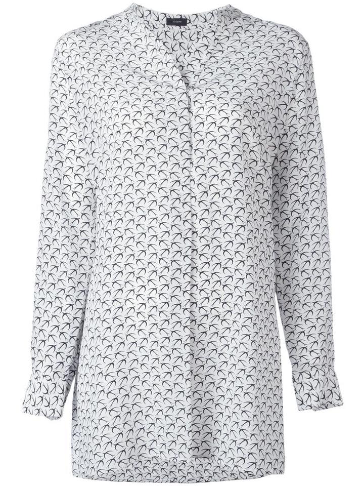 Joseph Bird Pattern Shirt, Women's, Size: 36, White, Silk