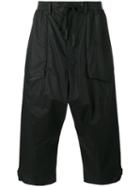 Y-3 Wide Leg Cropped Trousers, Men's, Size: Medium, Black, Cotton